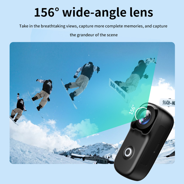 4K Mini Digital Action Camera 156° Wide Angle EIS Waterproof Magnetic Back Clip WiFi Vlog Video Cam Pro Factory Direct Custom