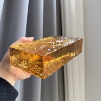 Briques de verre massif faites à la main, blocs de verre décoratifs colorés à motif de glace pour les cloisons intérieures et les façades architecturales