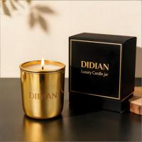 Grosir Stoples Lilin Kaca Lapis Emas Mewah Berkualitas Tinggi 10oz 14oz Untuk Dekorasi Rumah Tempat Lilin