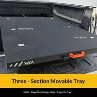 Sistema de Cajones Deslizantes para Camioneta, Cajón de Almacenamiento Resistente para Gestión de Carga, Caja de Herramientas Deslizante con Cerradura