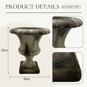 Pot <span class=keywords><strong>de</strong></span> fleurs carré rétro vintage <span class=keywords><strong>en</strong></span> magnésie, élément <span class=keywords><strong>de</strong></span> décoration pour <span class=keywords><strong>jardin</strong></span> et maison, décoration <span class=keywords><strong>de</strong></span> cheminée - Product Image 4