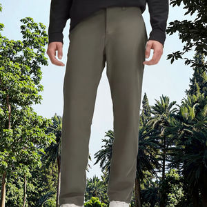 Pantalones de Verano para Hombre de Lujo, Alta Calidad, 100% Algodón, Casuales, Lisos, de Color Sólido, de Tiro Medio, Pierna Recta, Cierre de Cremallera, Secado Rápido para Exteriores - Product Image 3