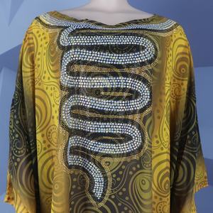 Mejor precio vestido Panjabi para mujer gasa estampado nuevo estilo suelto Kanga diamantes ir con ropa interior conjunto de dos piezas - Product Image 6