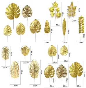 Golden leaf artificial turtleback bamboo leaves scattered anemone leaves for decorative plants for outdoor artificial plants