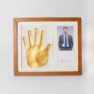 Cadre photo carré en bois personnalisé à faire soi-même avec empreintes de mains <span class=keywords><strong>et</strong></span> empreintes digitales, souvenir pour événements d'entreprise <span class=keywords><strong>et</strong></span> anniversaires - Product Image 2