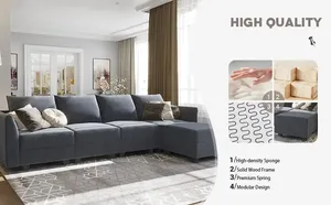 All'ingrosso americano sezionale 3 Divano Componibile In Cinque Pezzi Divano per dormiente - Product Image 2