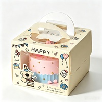 Emballage cadeau pour les fêtes, impression de logo personnalisé, emballage pour desserts, boîte à pâtisserie, boîte à gâteau d'anniversaire, fenêtre transparente en PET, poignée portable