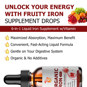High Potency <b>6</b>-In-1 Organic <b>Iron</b> Liquid Drops Non GMO <b>Iron</b> Supplement Boost Muscle Function Alleviate Fatigue 30ml Liquid Drops - Product Image 4
