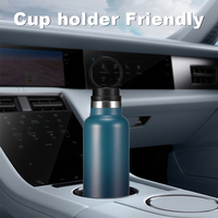 Bouteille d'eau de sport en acier inoxydable à double paroi isolée sous vide de 500 ml pour le sport, le cyclisme, le camping, avec poignée et bouchon à paille