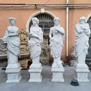 Decorazione del parco all'aperto scultura di arte della pietra moderna a grandezza naturale in marmo signora donna statua scultura in pietra