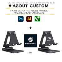 Logo personnalisé Cadeau d'affaires Support de téléphone portable en alliage d'aluminium Double pliable Tablette de bureau Support de téléphone portable avec logo personnalisé