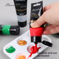 Peinture acrylique professionnelle Panwenbo, 6 couleurs, 45 ml, peinture acrylique fluorescente métallisée, ensemble de peinture acrylique, couleur acrylique pour l'art