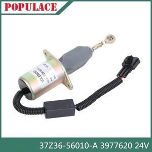 วาล์วโซลินอยด์ตัดน้ำมันเชื้อเพลิง Caterpillar รุ่น 37Z36-56010-A 12V 24V สำหรับควบคุมเครื่องยนต์ดีเซล - Product Image 2