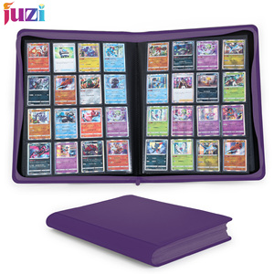 JUZI Classeur de cartes à collectionner de luxe personnalisé à 16 pochettes, portable, étanche, en cuir PU de haute qualité pour TCG Yu-Gi-Oh! <span class=keywords><strong>Pokémon</strong></span> - Product Image 1
