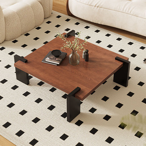 Mesa de centro sencilla de lujo moderna para apartamento pequeño, sala de estar, mesa de madera maciza de gama alta, mesa pequeña para el hogar - Product Image 4