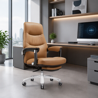 Chaise de bureau ergonomique pivotante en cuir moderne à dossier haut, chaise de direction de luxe, personnalisation OEM, vente en gros, usine
