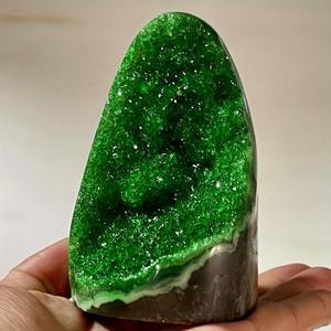 Natural Quartz Rock Stone Polished Engraved <b>Crystal</b> <b>Crafts</b> Material Ornaments Green Geode Quartz <b>Crystal</b> Cluster - Product Image 5