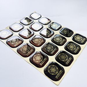 주문 인쇄 자동 로고 UV 저항하는 3D PVC 에폭시 명확한 원형 스티커 돔 에폭시 스티커 장 - Product Image 1