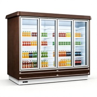 Vitrine réfrigérée ouverte multi-étagères avec rideau d'air et ventilateur, refroidie par compresseur externe, pour fruits et légumes de supermarché
