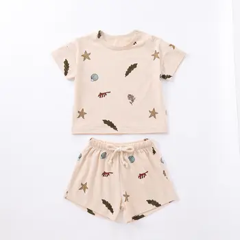 Korean style children's clothing fashion casual short-sleeved home new born baby clothes sets 0-3 months for boy
