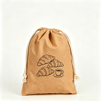 Pochette en toile pliable compacte à motif de dessin animé écologique, avec cordon de serrage, logo personnalisé pour le bureau/l'école, promotionnelle