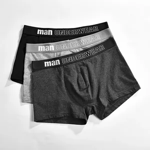 Venda barato roupa interior dos homens do pugilista dos homens cuecas de algodão puro macho dos homens cuecas calcinhas calções cueca boxer shorts de algodão sólida