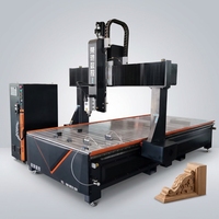 Routeur CNC à 4 axes Rongchi, graveur vertical, machine de sculpture 3D pour le bois, la mousse, les modèles, les statues d'art, le traitement du mobilier