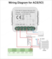 Interruptor Inteligente WiFi con Contacto Seco para Acceso Remoto a la Aplicación Smart Life, Interruptor de Relé Inteligente de CC 12V 24V