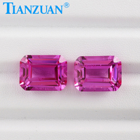 Rechteckform Smaragds chliff AGL-Zertifikat Lab Grown Sapphire Pink mit sichtbaren Einschlüssen für DIY-Zubehör