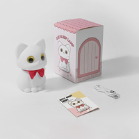 Lampe d'ambiance pour enfants activée par le toucher, lampe de nuit mignonne en forme de chat avec nœud papillon, décoration de chambre à coucher