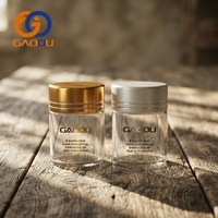 Bouteille en verre à large ouverture de 1 oz, 2 oz, 3 oz, 4 oz avec bouchon à vis en aluminium de différentes couleurs