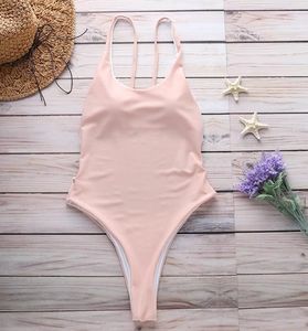Maillot de bain sexy pour femmes, couleur unie abordable, maillot de bain une pièce dos nu, grande taille - Product Image 6