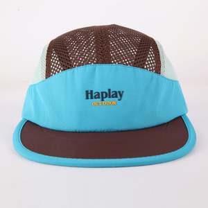 Gorra de camping de cinco paneles de poliéster personalizada Sombrero de malla para correr de 5 paneles ajustable no estructurado Gorras planas Sombreros - Product Image 3