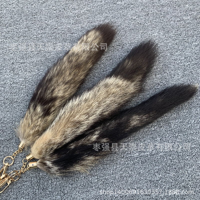 Cola de zorro pequeña de 28 cm gris