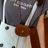 Mini sac bandoulière vintage en cuir PU, petite pochette pour femmes, porte-écouteurs, porte-monnaie, pochette pour collier