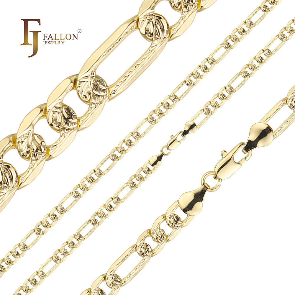 アクセサリー 14K Gold Figaro Chain BELIEVER JEWELRY Men's 4.5mm Figaro Chain Necklace in Solid 14K Gold