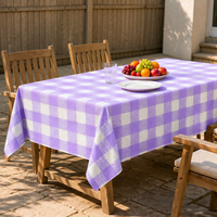 Nappe jetable imperméable en PEVA à motif quadrillé violet Xin Shu, 152*213cm, 4 motifs assortis pour mariage, fête, hôtel