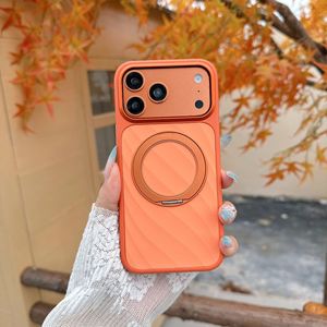 iPhone 17 18 Pro Max için Ripple Manyetik Telefon Kılıfı, Döndürülebilir Halka Tutucu, Metal Kamera Lens Çerçevesi, Darbeye Dayanıklı Arka Kapak - Product Image 1