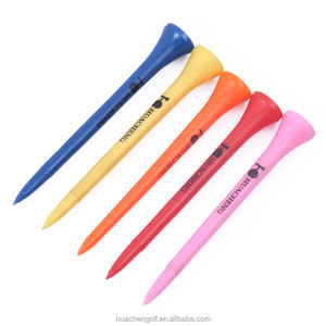 Huacheng, сбор грузов, HC064, 70 мм, индивидуальная упаковка, 3 1/4 "/83 мм, разноцветные пластиковые футболки для гольфа с логотипом из бамбуковой резины - Product Image 3