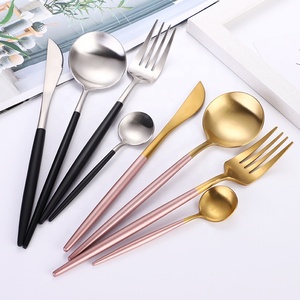 Reusable Food Grade Stainless Metal Matte Rose Gold <strong>Oneida</strong> Flatware <strong>Cutlery</strong> Set - Product Image 2