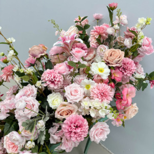 Op Maat Gemaakte Stof Kunstbloemen Voor Bruiloft Thanksgiving Valentijnsdag Decoratie Strip Slinger Flower Runner Voor Muur - Product Image 3