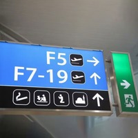 Système d'enseignes LED aéroportuaires au design moderne pour l'éclairage publicitaire des portes d'entrée des ponts de taxiage et les annonces de changement de départs, facilement modifiable