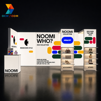 Stand d'exposition modulaire pliable 10x20 pieds avec écran rétroéclairé par sublimation et étagères de rangement