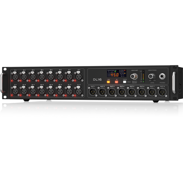 DL16 16 Input 8 Output Stage Box with 16 Microphone Preamplifiers ULTRANET and ADAT Interfaces
