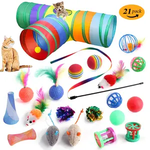 热卖小猫玩具散装宠物羽毛球互动老鼠猫玩具套装