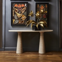 Table console moderne en travertin beige naturel pour la décoration intérieure de la maison/villa/hôtel/galerie/entrée