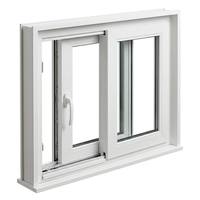 Fenêtre coulissante horizontale en fibre de verre et PVC, sans entretien, compacte et peu encombrante, idéale pour les cuisines étroites