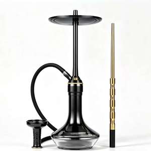 Chicha moderne en verre noir et or, ensemble complet avec tuyau - Product Image 3