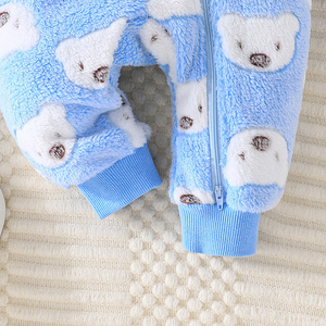 Ropa de Bebé Unisex, Mono de Invierno con Patrón de Osito, Cálido y Afelpado, con Cierre, Ropa Casual para Gatear, Multicolor - Product Image 4