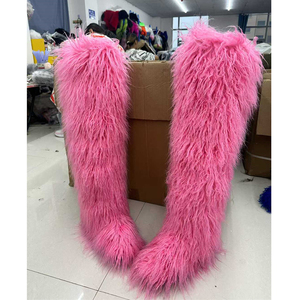 ירך מגפי נשים נשים חורף פרוותי faux faux faux פרווה ארוך נעליים חמות בנות מעצב חדש ברכיים מגפיים פרווה גבוהים פרווה - Product Image 6